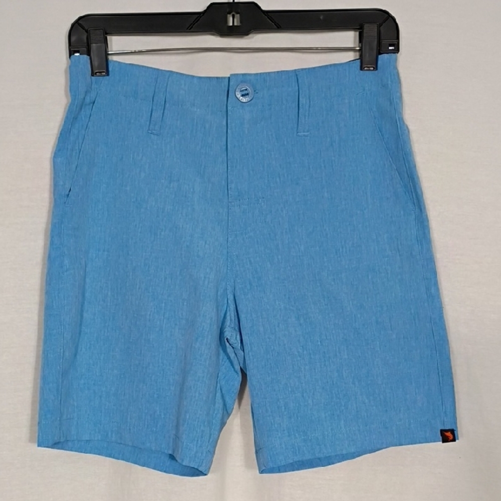 NWT Salt Life Light Blue Chamb Transition Hybrid Board Short Boys Size Youth 27